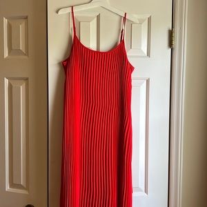 Banana republic red textured maxi dress